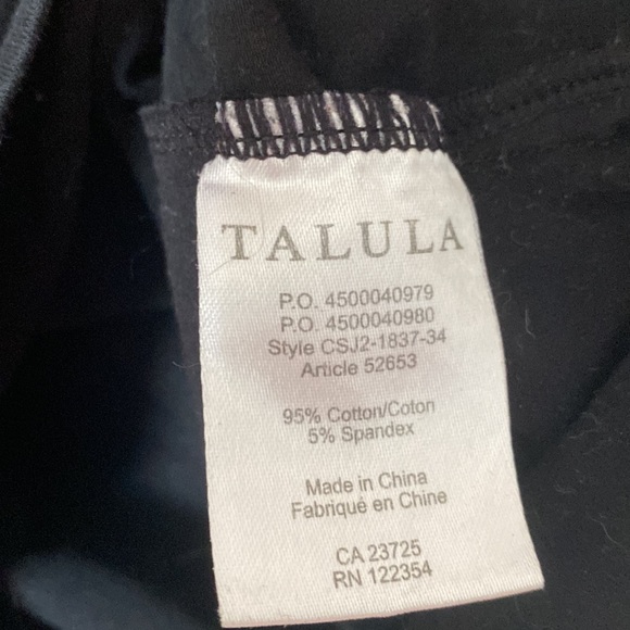 Talula (Aritzia) Crop Top Long Sleeve Shirt in Black - Picture 3 of 3